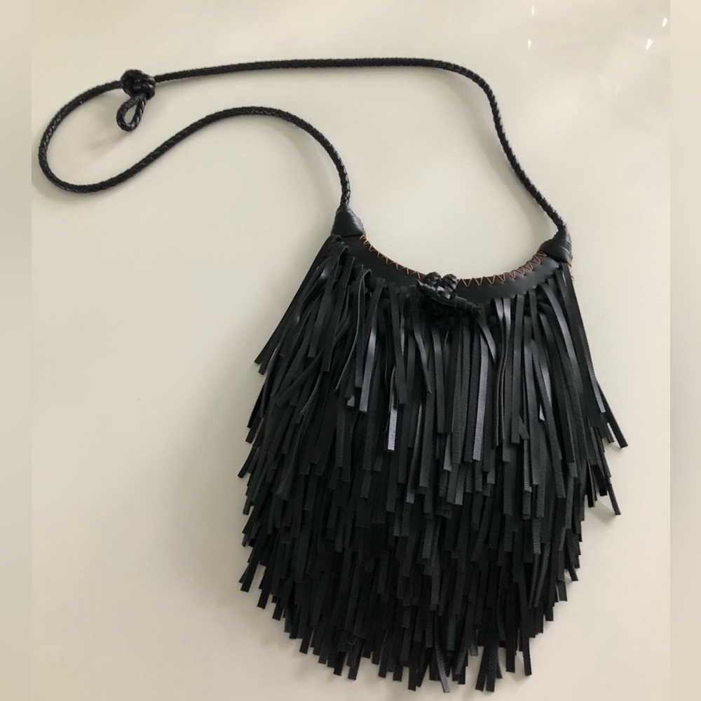 Black Faux Leather Crossbody
